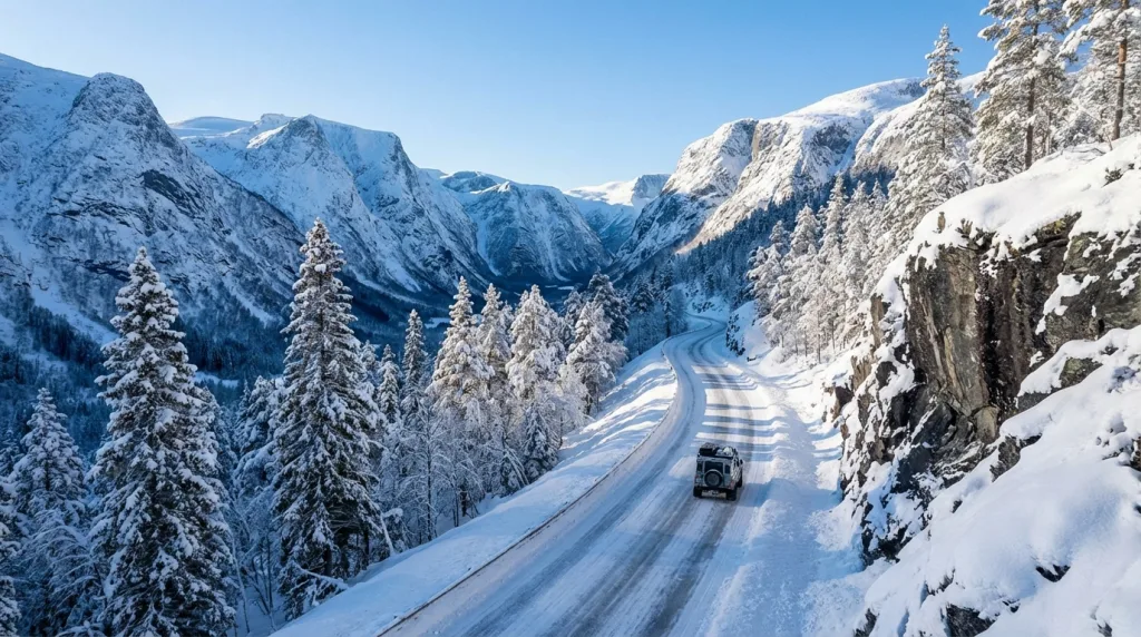 découvrez aurlandsfjellet, la spectaculaire route des neiges en norvège, et profitez de paysages montagneux à couper le souffle pour une aventure inoubliable.